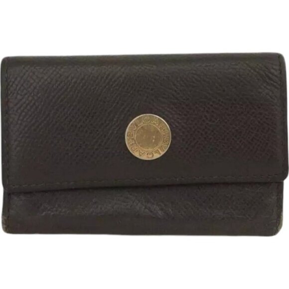 587111AP (V6) Bvlgari Key Case Classico 6 Ring Brown Leather - Picture 1 of 9